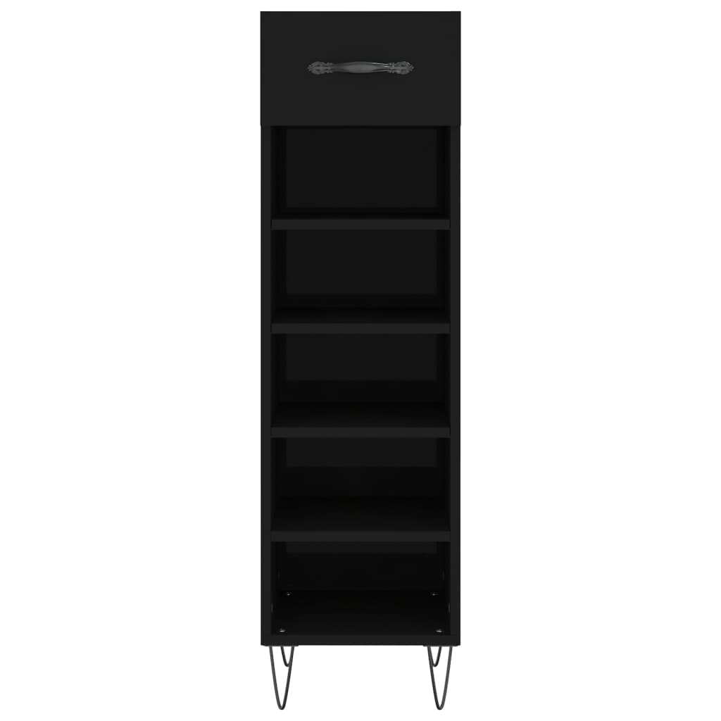 Scarpiera Nera 30x35x105 cm in Legno Multistrato - homemem39