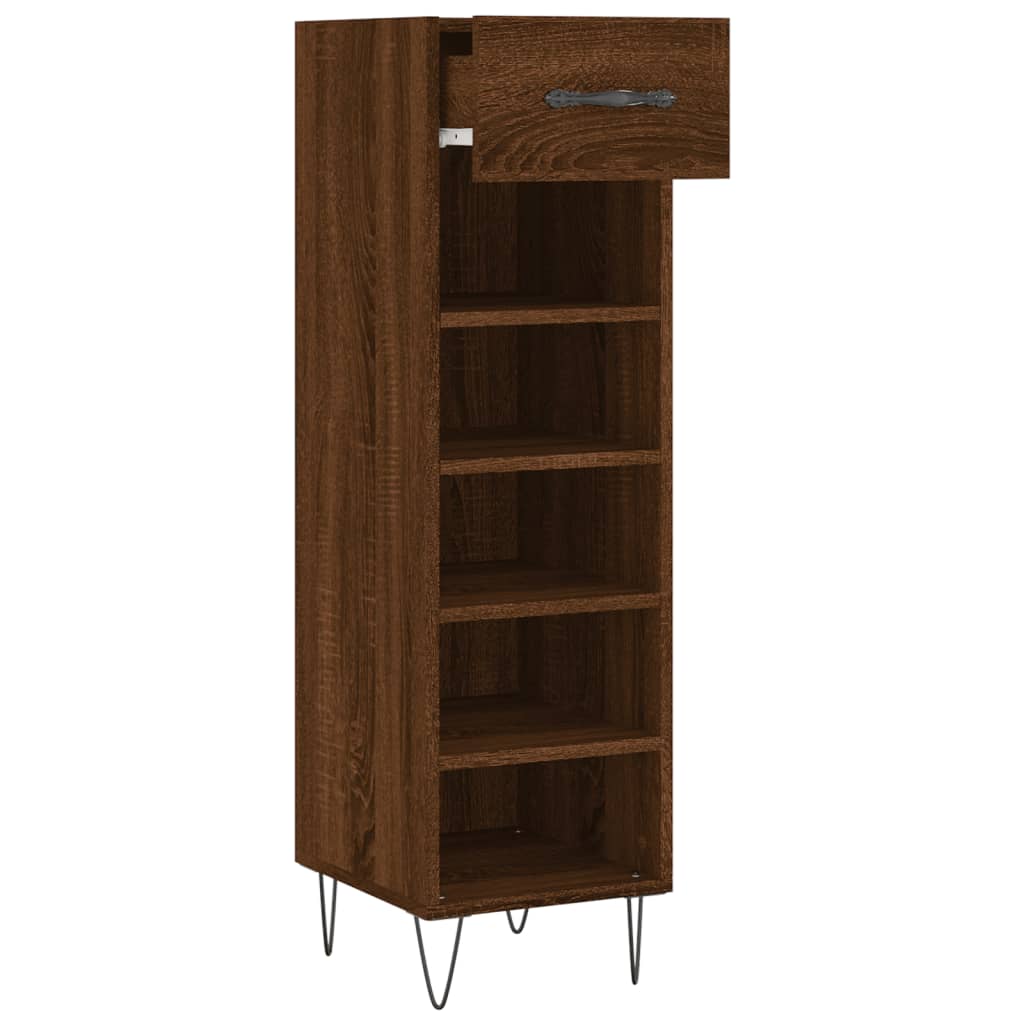 Scarpiera Rovere Marrone 30x35x105 cm in Legno Multistrato - homemem39