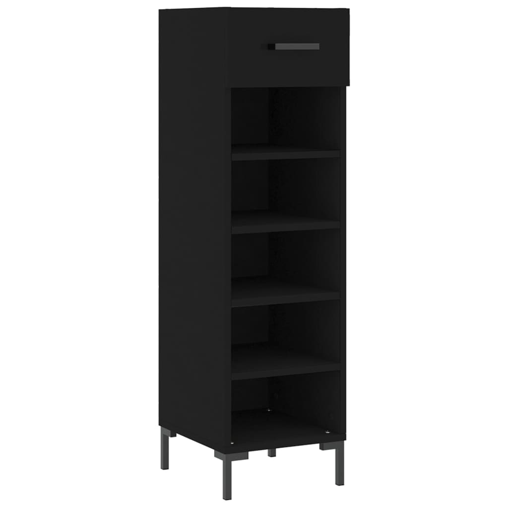 Scarpiera Nera 30x35x105 cm in Legno Multistrato - homemem39