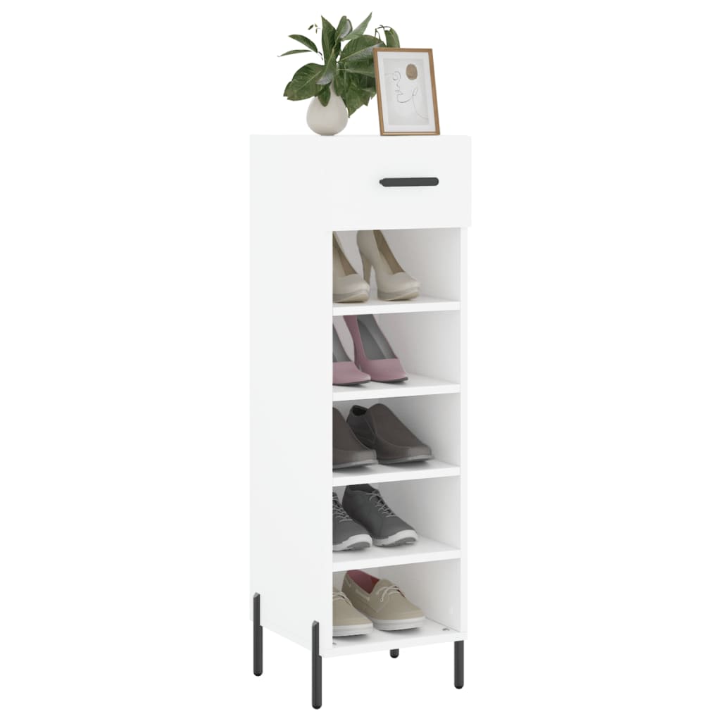 Scarpiera Bianca 30x35x105 cm in Legno Multistrato - homemem39