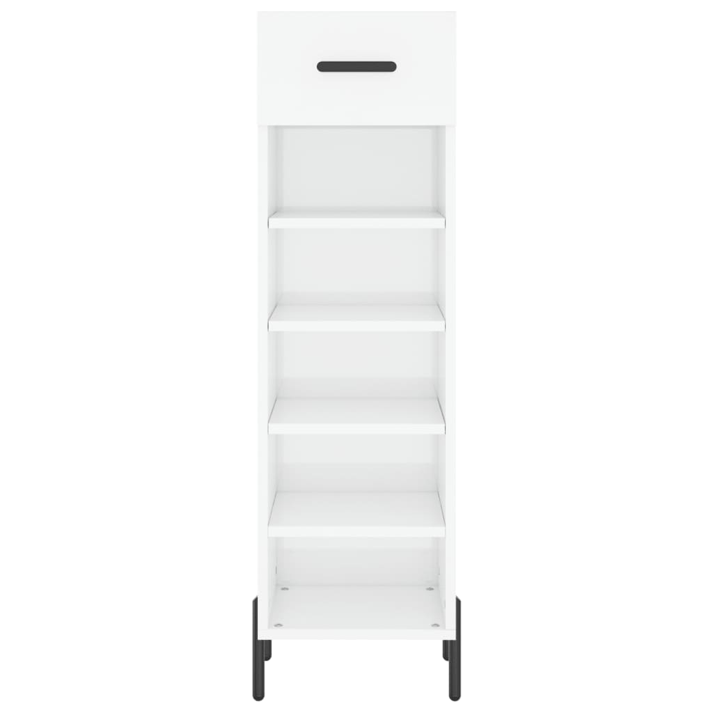 Scarpiera Bianco Lucido 30x35x105 cm in Legno Multistrato - homemem39