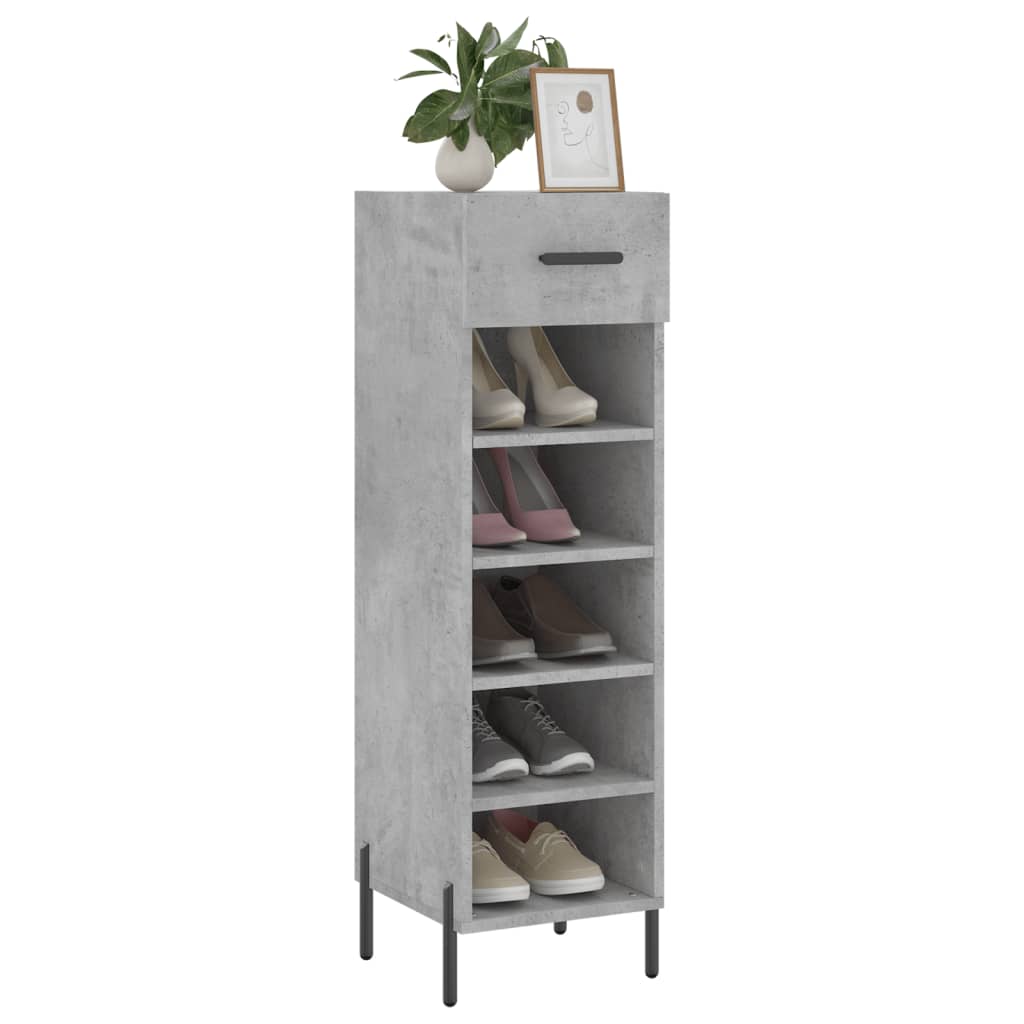 Scarpiera Grigio Cemento 30x35x105 cm in Legno Multistrato - homemem39