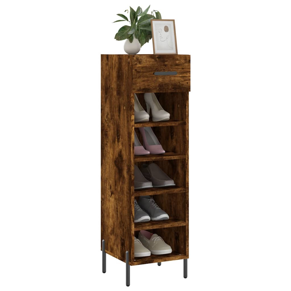 Scarpiera Rovere Fumo 30x35x105 cm in Legno Multistrato - homemem39