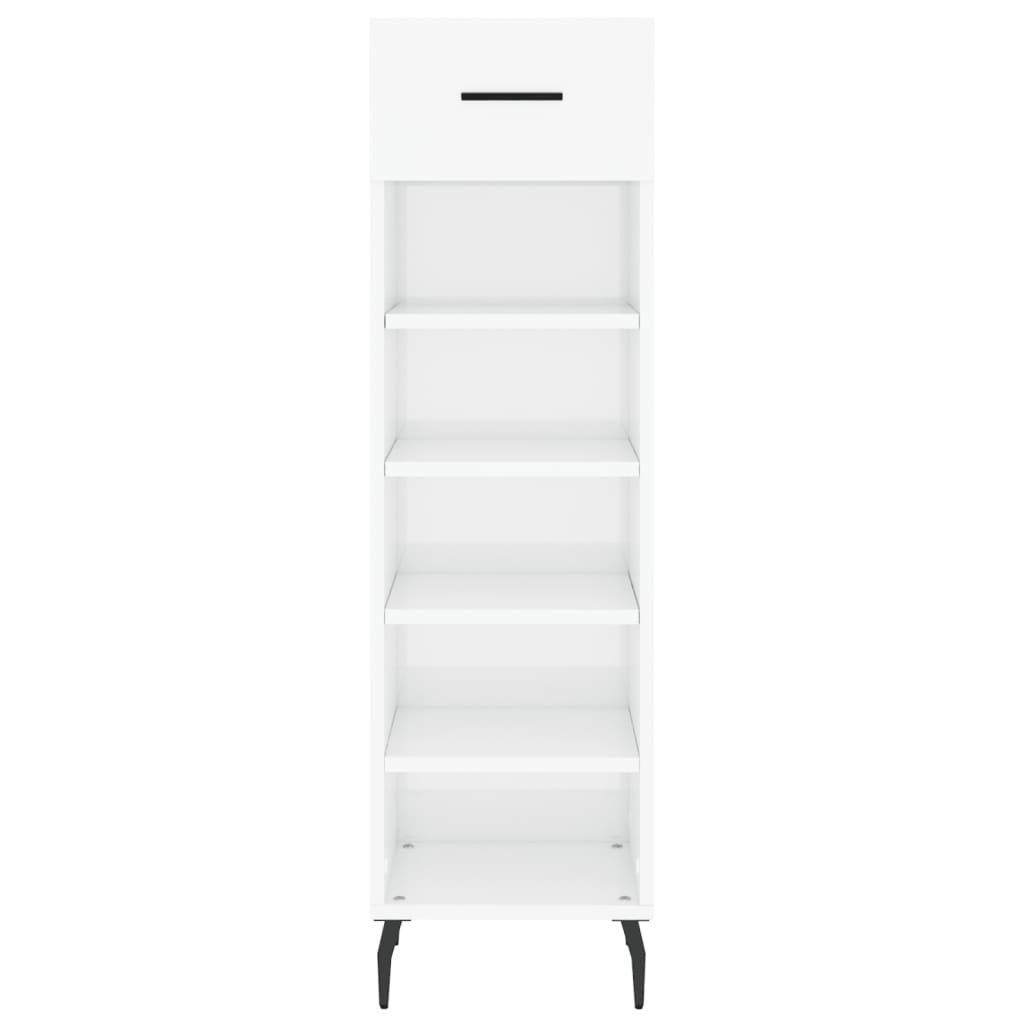 Scarpiera Bianco Lucido 30x35x105 cm in Legno Multistrato - homemem39