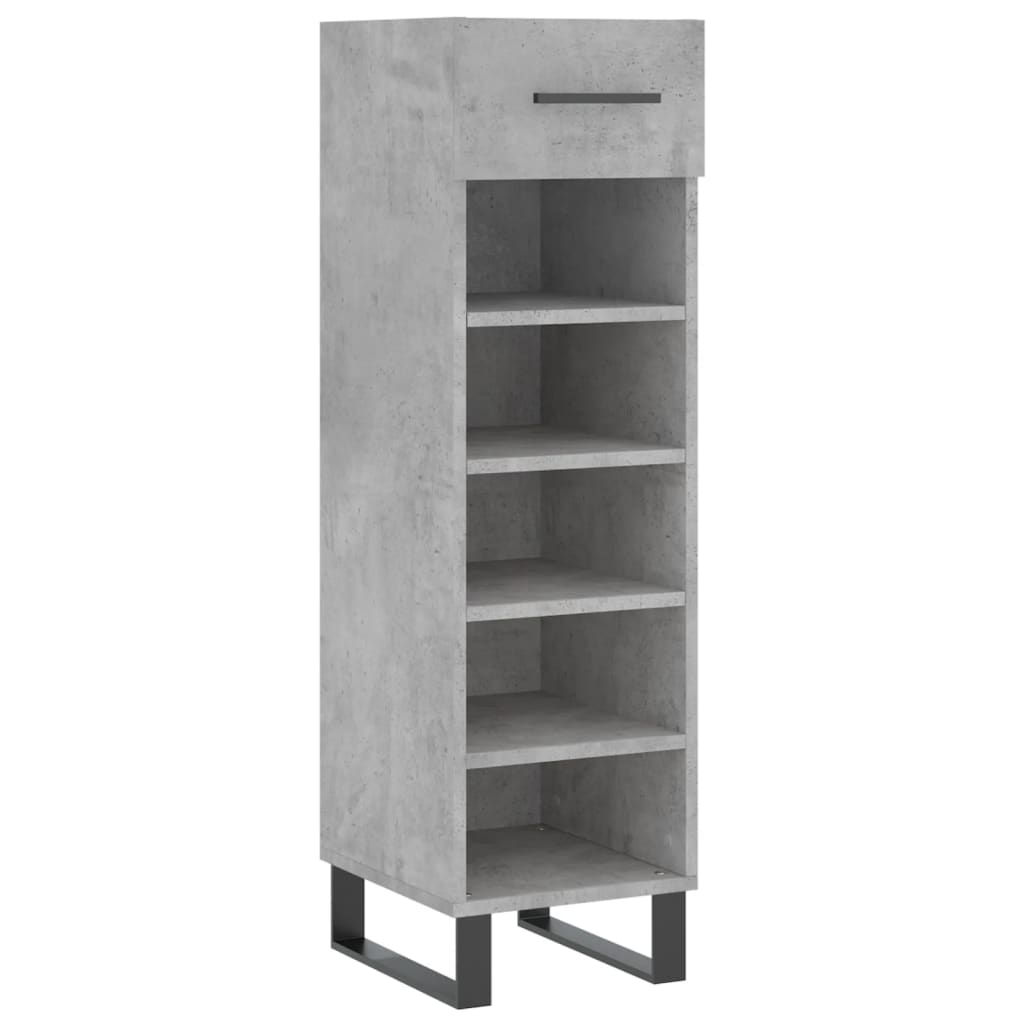 Scarpiera Grigio Cemento 30x35x105 cm in Legno Multistrato - homemem39