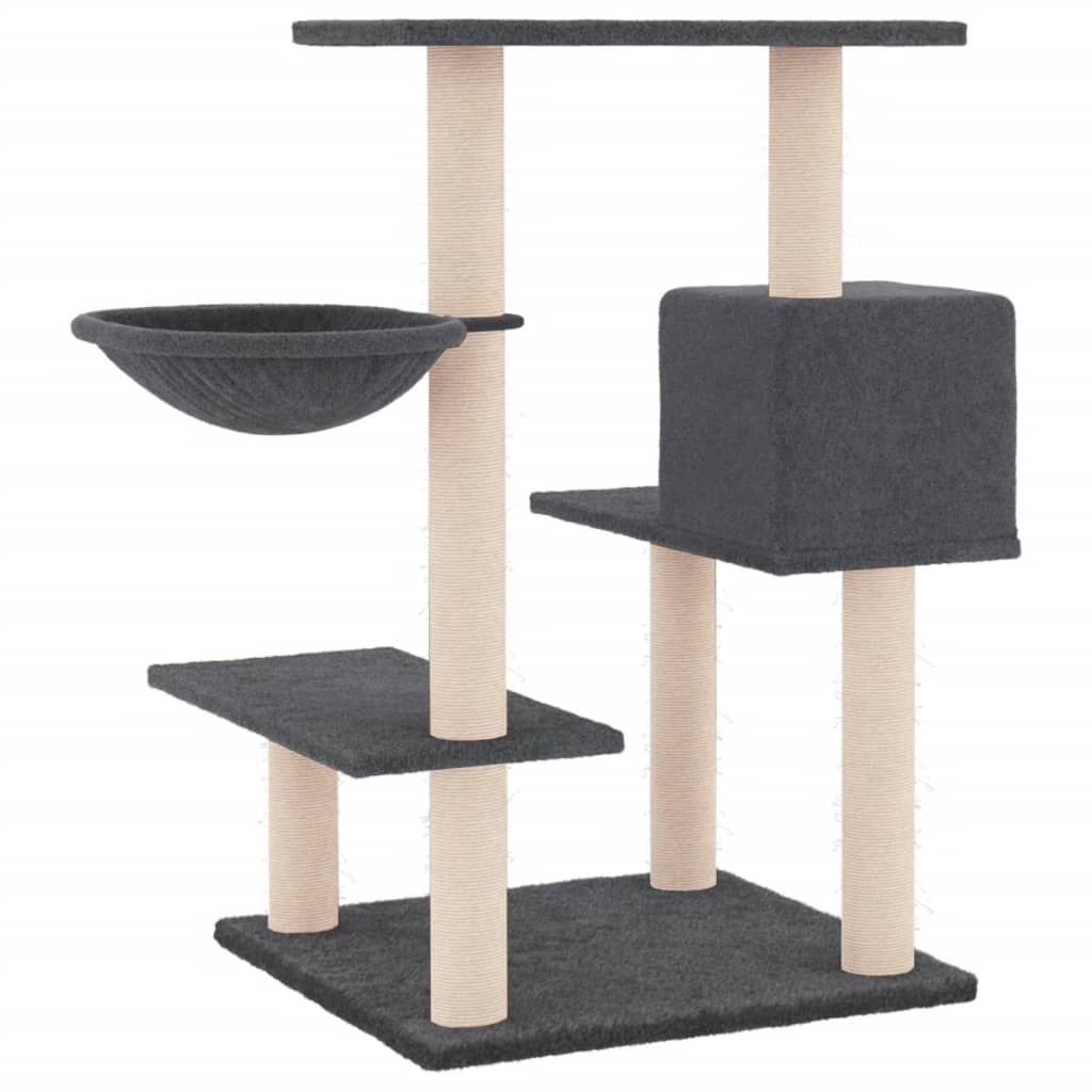 Albero per Gatti con Tiragraffi in Sisal Grigio Scuro 82,5 cm - homemem39