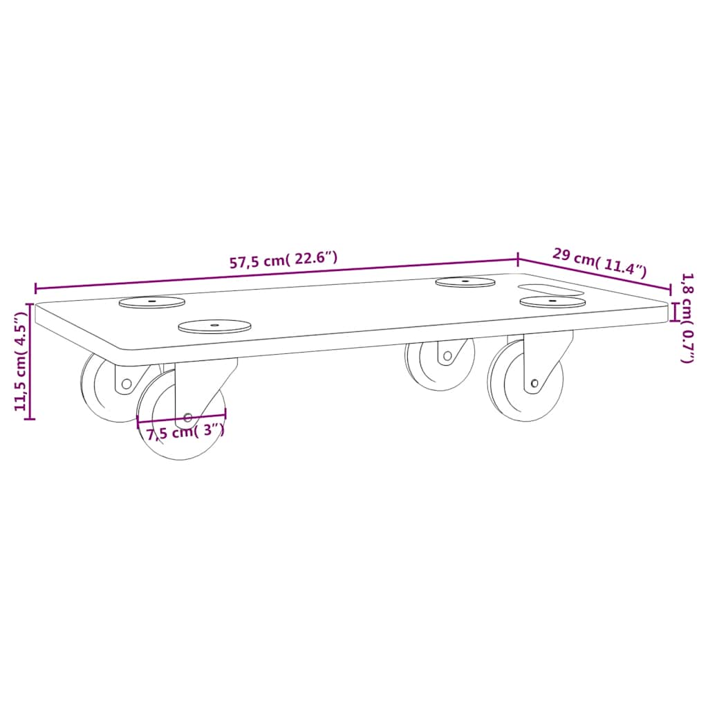Pedane 2 pz Rettangolari in Legno Multistrato | homemem39