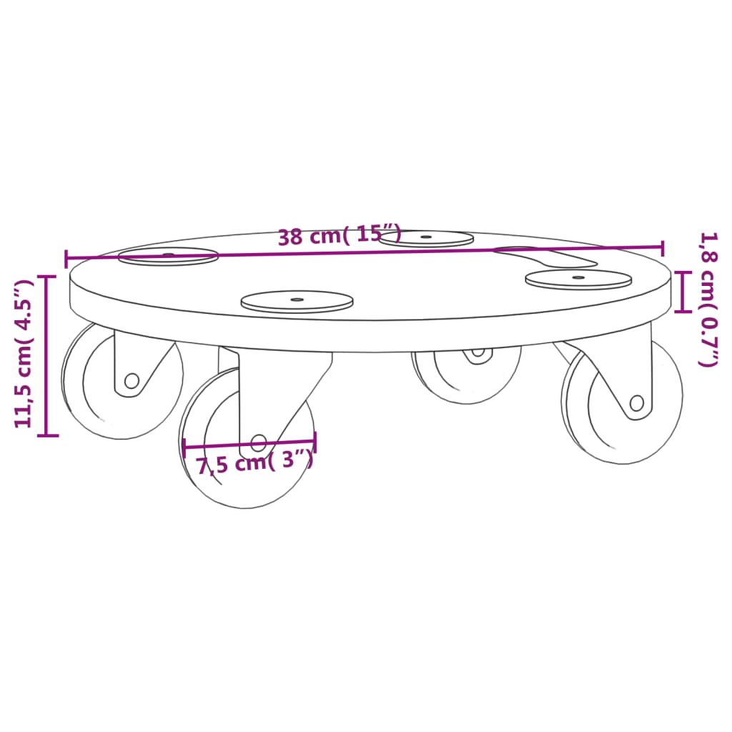 Pedane 2 pz Rotonde in Legno Multistrato | homemem39