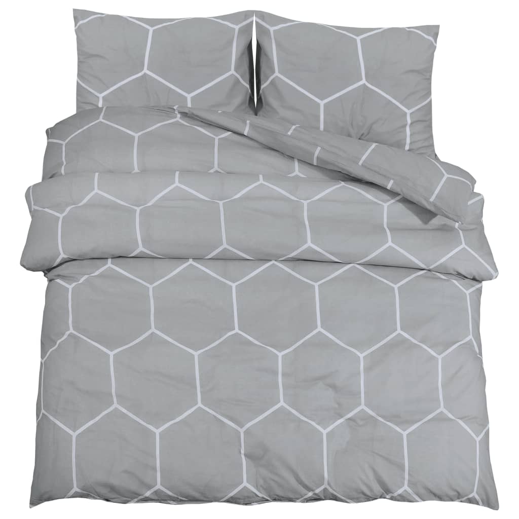 Set Copripiumino Grigio 260x220 cm in Cotone - homemem39