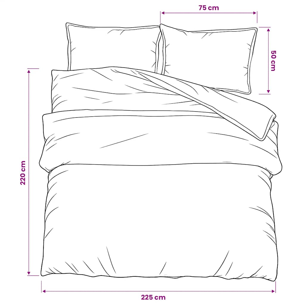 Set Copripiumino Grigio 225x220 cm in Cotone