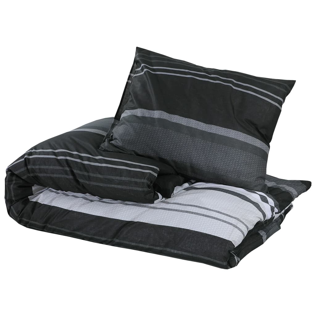 Set Copripiumino Nero e Bianco 260x240 cm in Cotone - homemem39