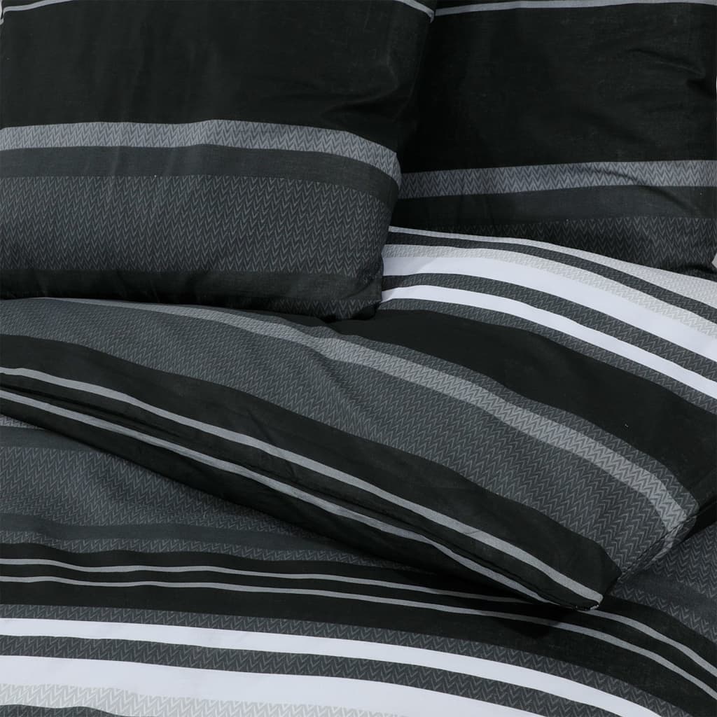 Set Copripiumino Nero e Bianco 260x240 cm in Cotone - homemem39