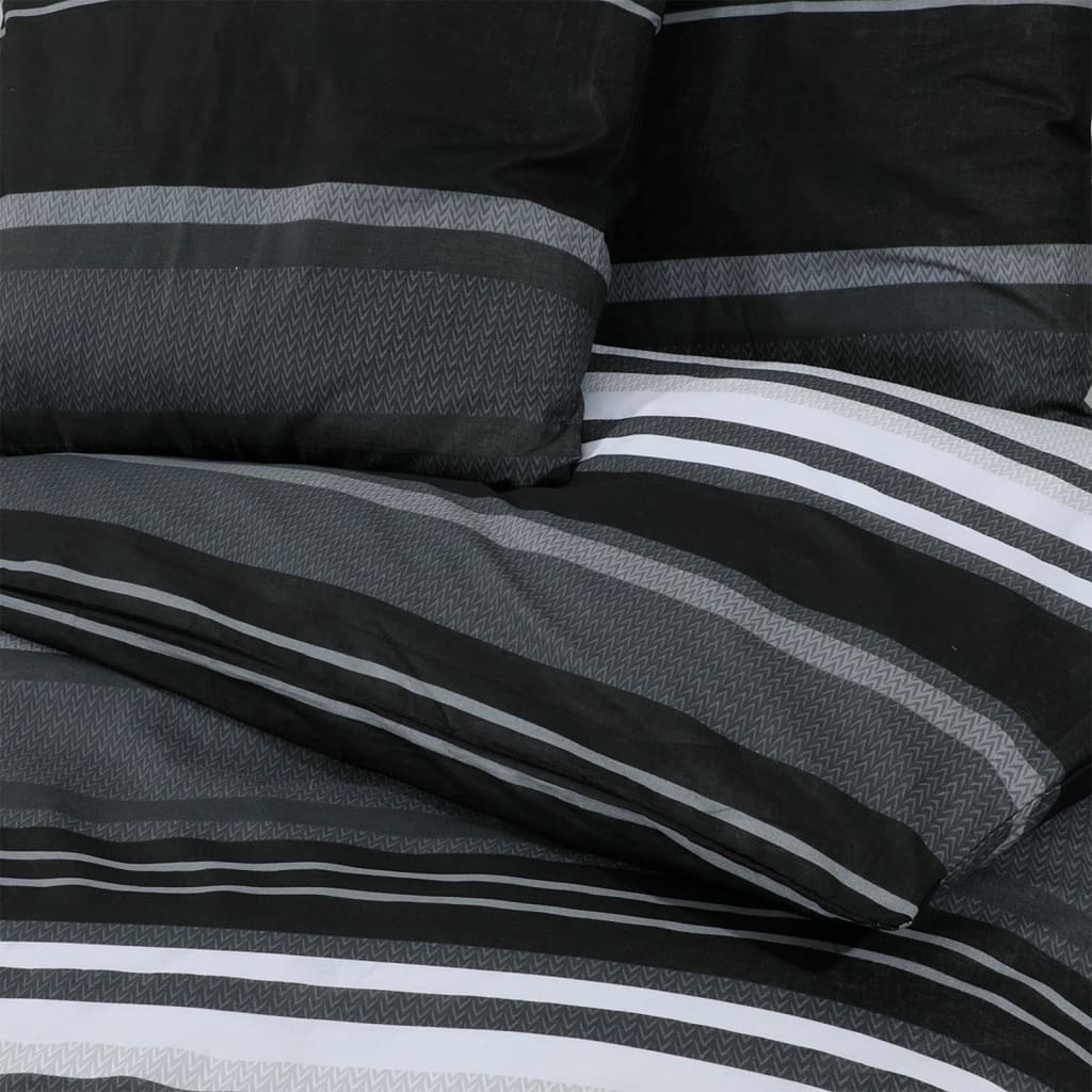 Set Copripiumino Nero e Bianco 225x220 cm in Cotone - homemem39