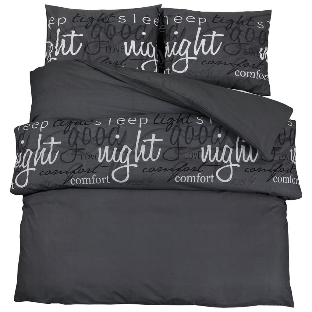 Set Copripiumino Nero 240x220 cm in Cotone - homemem39