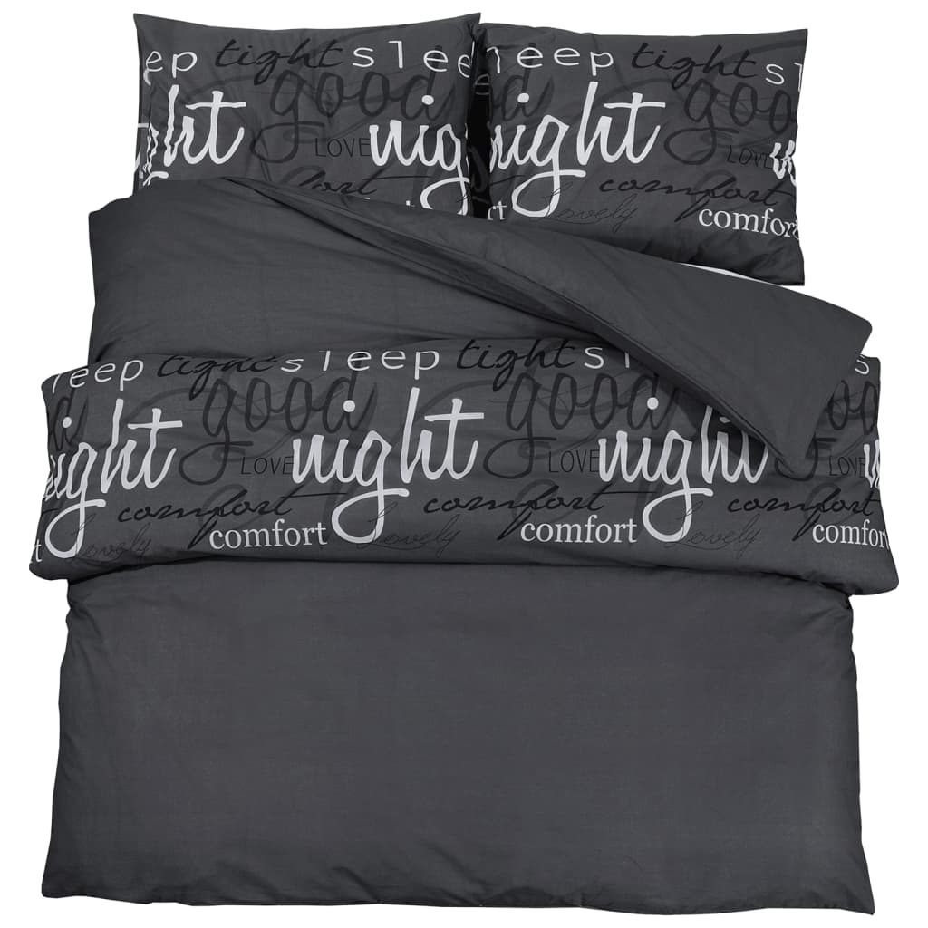 Set Copripiumino Nero 135x200 cm in Cotone - homemem39