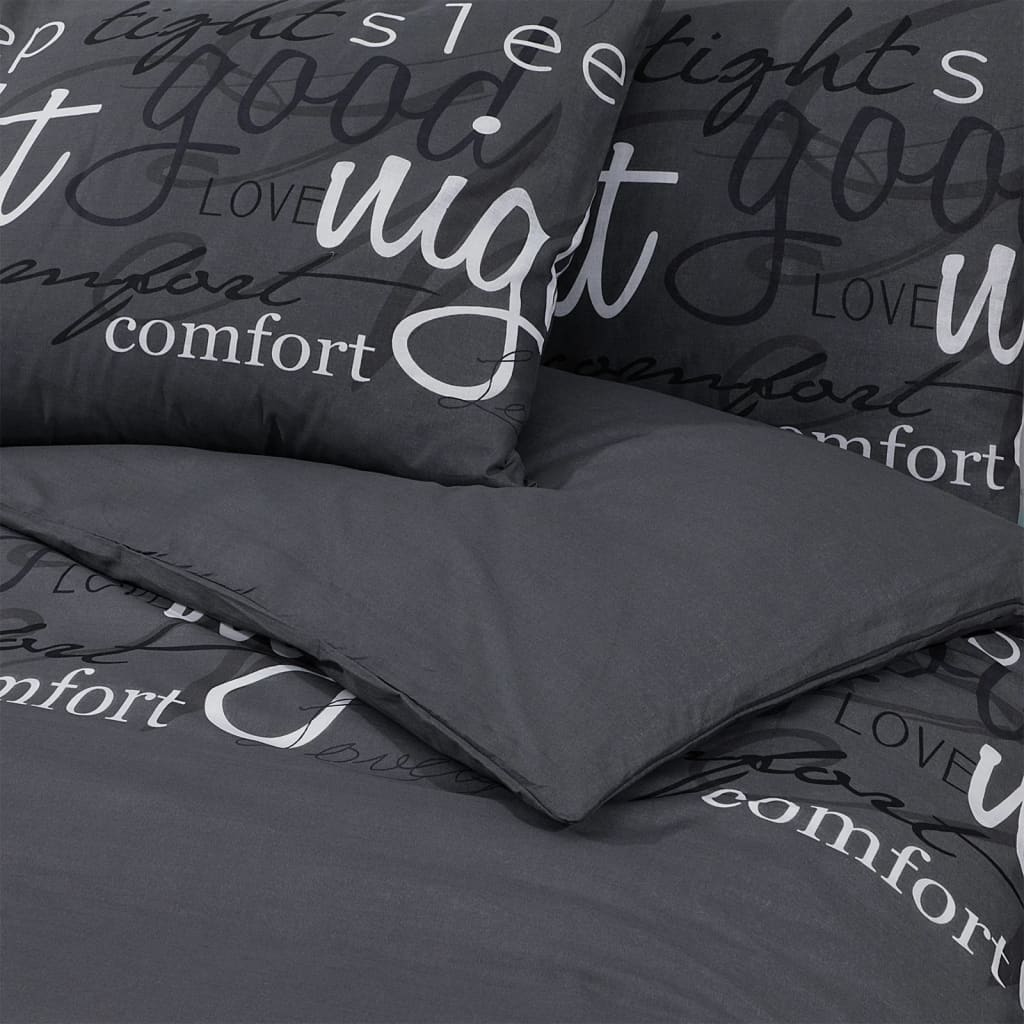 Set Copripiumino Nero 135x200 cm in Cotone - homemem39