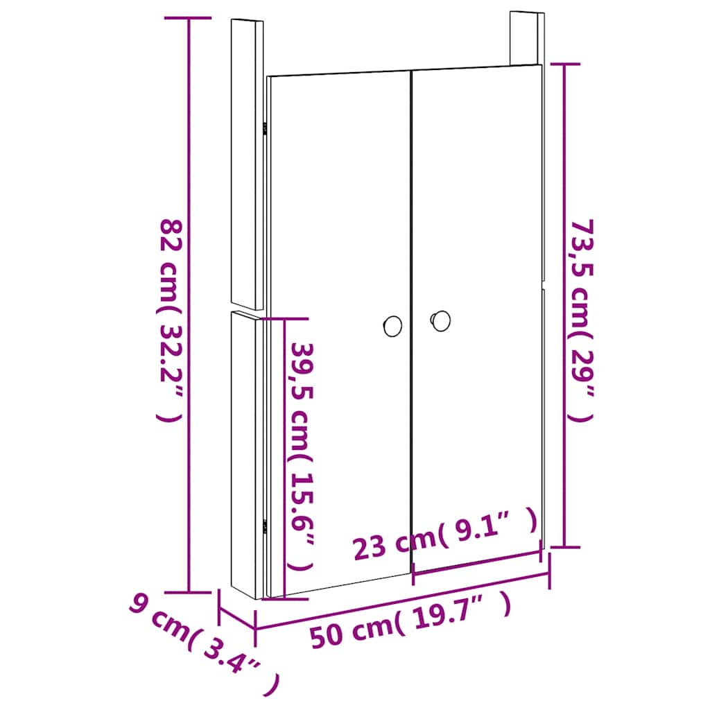 Ante da Cucina da Esterno MEPPEL 2pz Bianche 50x9x82cm Legno Massello di Pino | homemem39