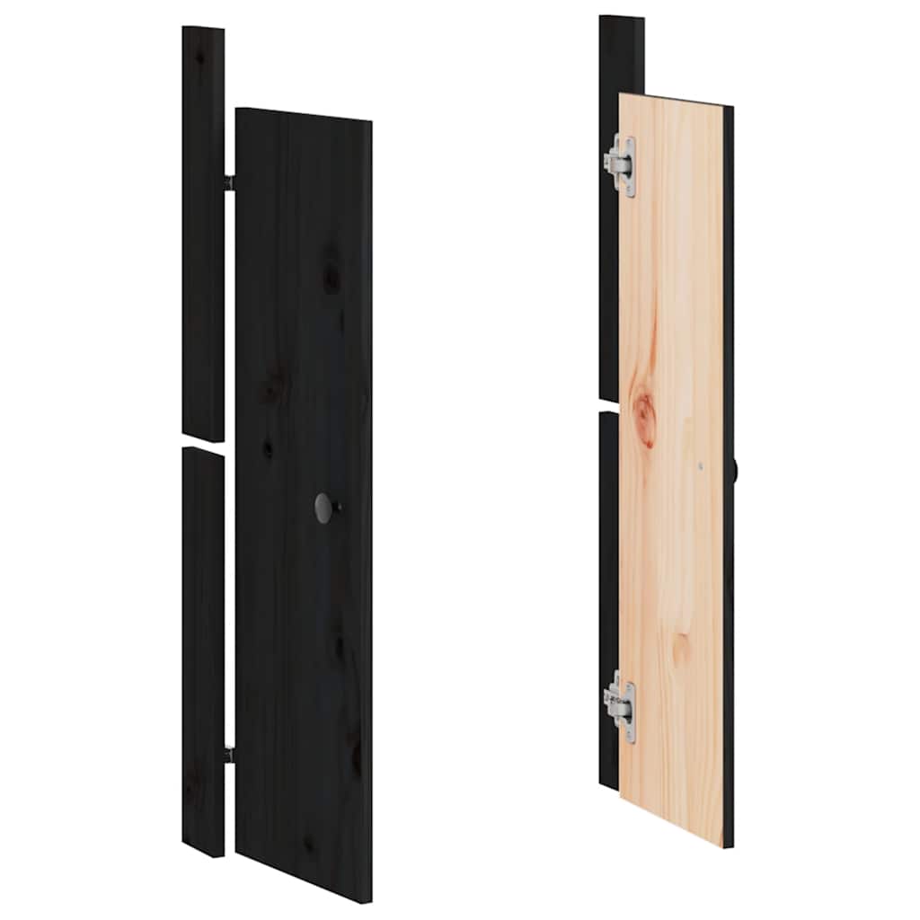 Ante da Cucina da Esterno Nere 50x9x82 cm Legno Massello di Pino - homemem39