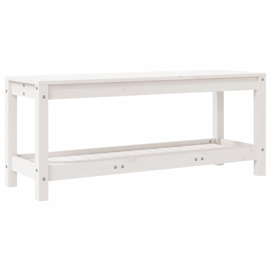 Panca da Giardino Bianca 108x35x45 cm Legno Massello di Pino - homemem39