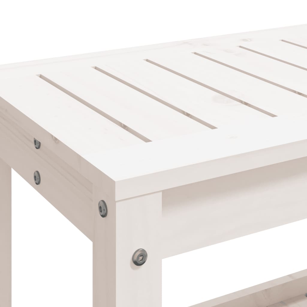 Panca da Giardino Bianca 108x35x45 cm Legno Massello di Pino - homemem39