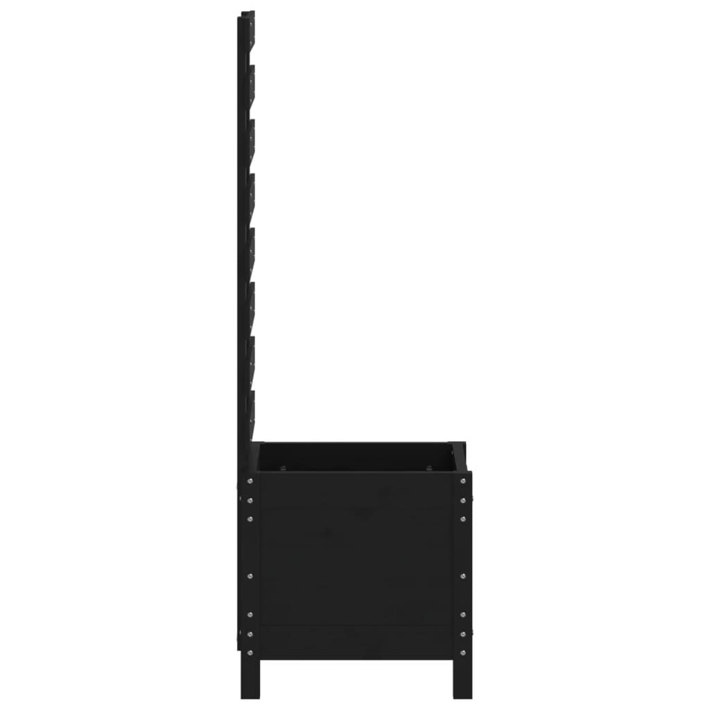 Fioriera Giardino con Rastrelliera Nera 39x39,5x114cm Pino - homemem39