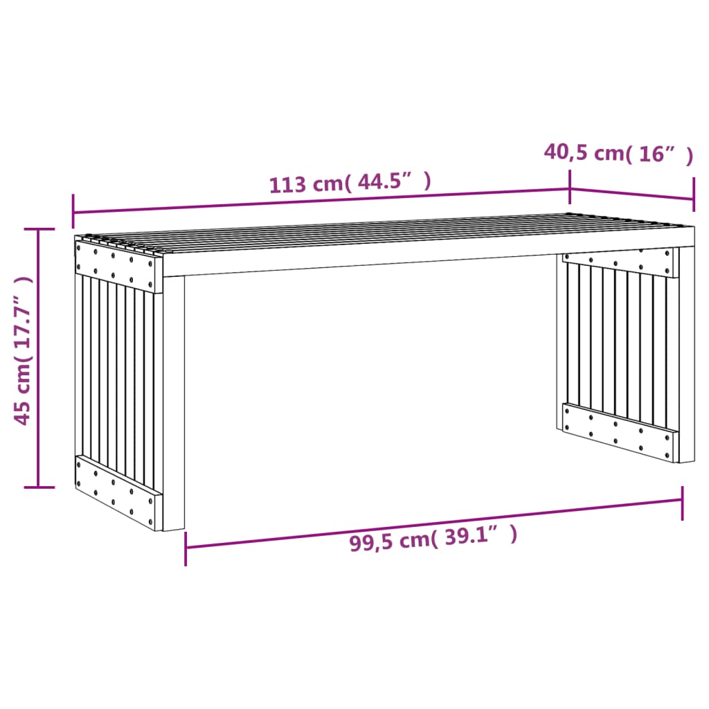 Panca da Giardino Estensibile 212,5x40,5x45 cm Pino Impregnato - homemem39
