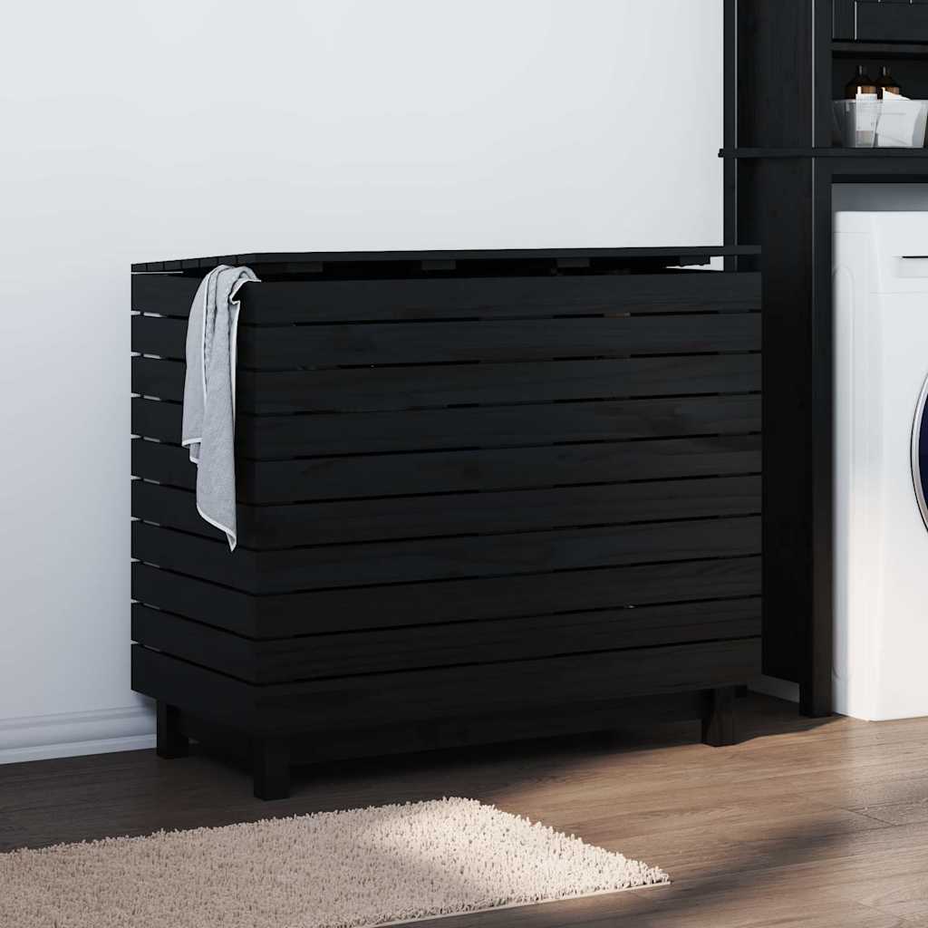 Cesto per Bucato 88,5x44x76 cm Legno Massello Pino - homemem39