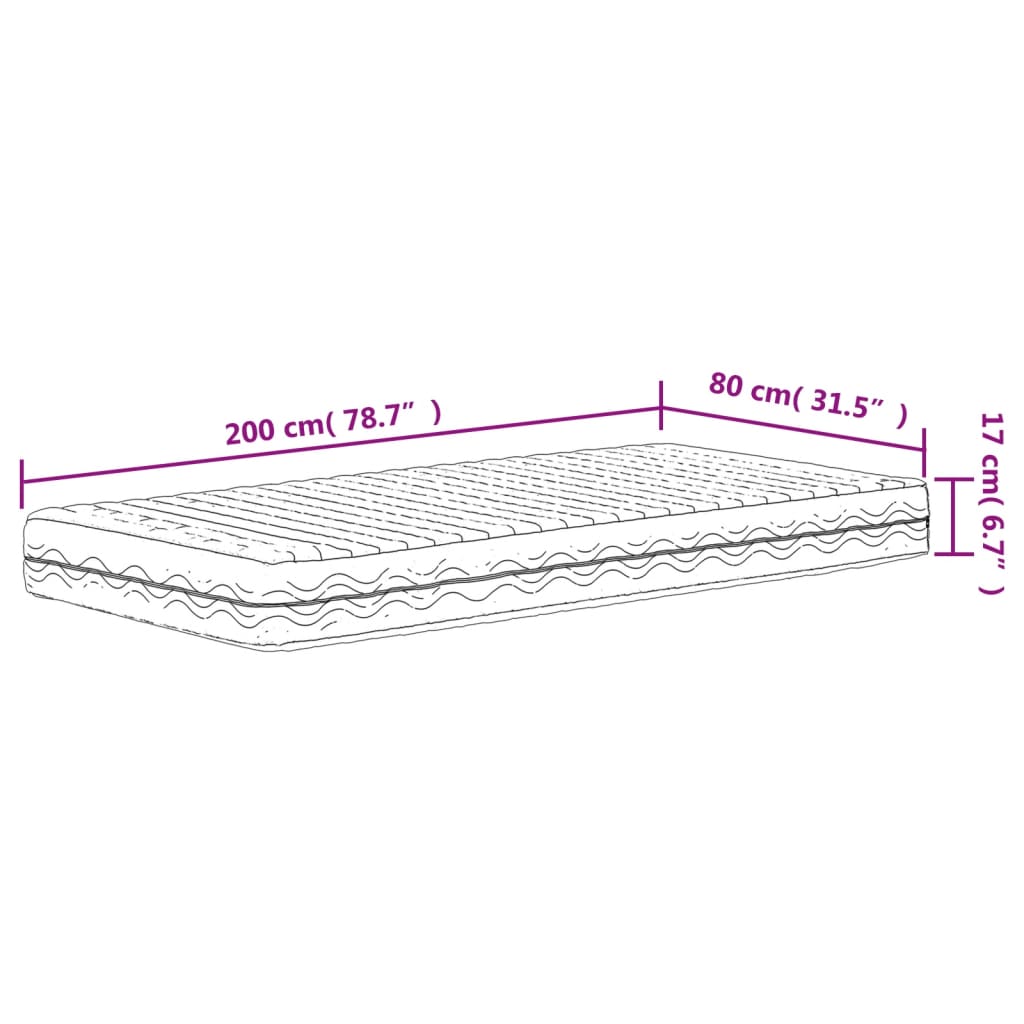 Materasso in Schiuma Bianco 80x200 cm Durezza H2 H3 | homemem39