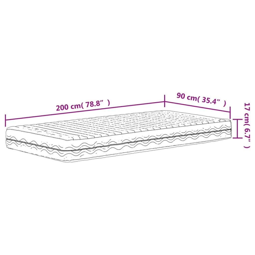 Materasso in Schiuma Bianco 90x200 cm Durezza H2 H3 | homemem39