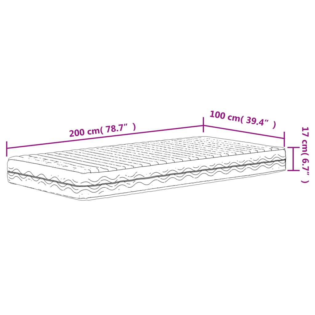 Materasso in Schiuma Bianco 100x200 cm Durezza H2 H3 | homemem39