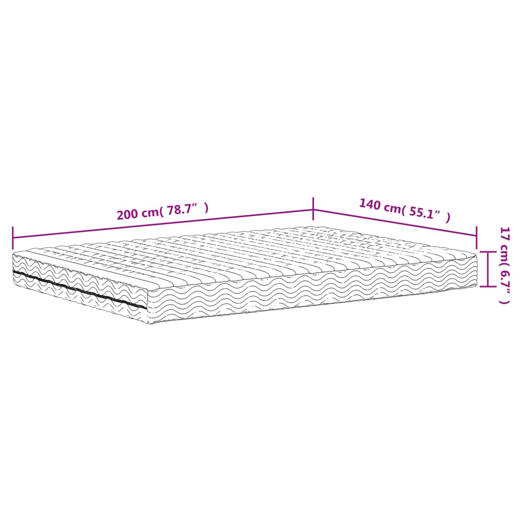 Materasso in Schiuma Bianco 140x200 cm Durezza H2 H3 | homemem39