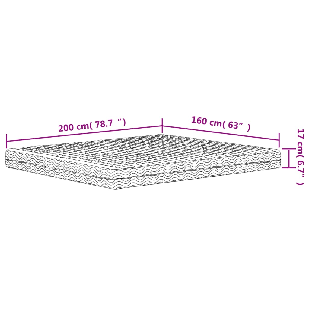 Materasso in Schiuma Bianco 160x200 cm Durezza H2 H3 | homemem39