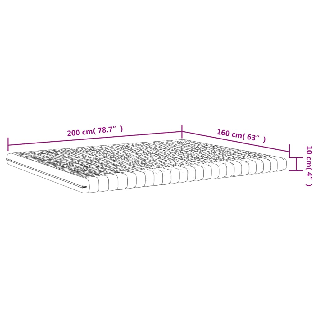 Materasso in Schiuma Bianco 160x200 cm 7 Zone Durezza 20 ILD | homemem39