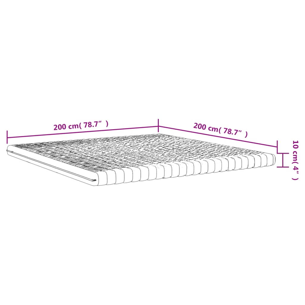 Materasso in Schiuma Bianco 200x200 cm 7 Zone Durezza 20 ILD | homemem39