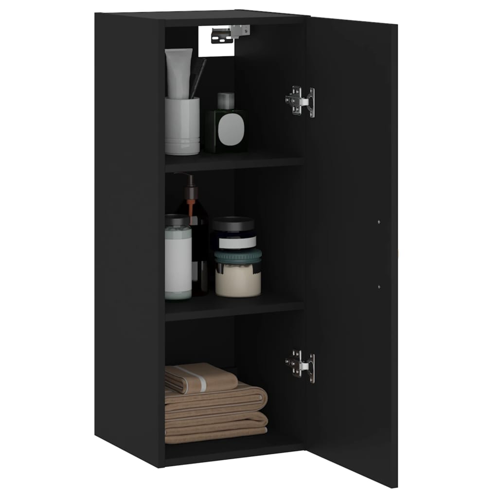 Mobile a Parete Nero 34,5x34x90 cm - homemem39