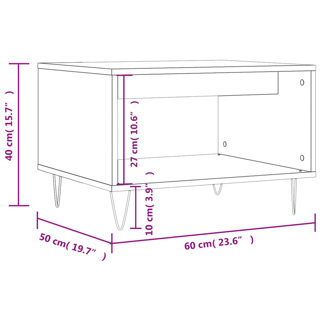 Tavolino da Salotto Rovere Sonoma 60x50x40 cm Legno Multistrato | homemem39