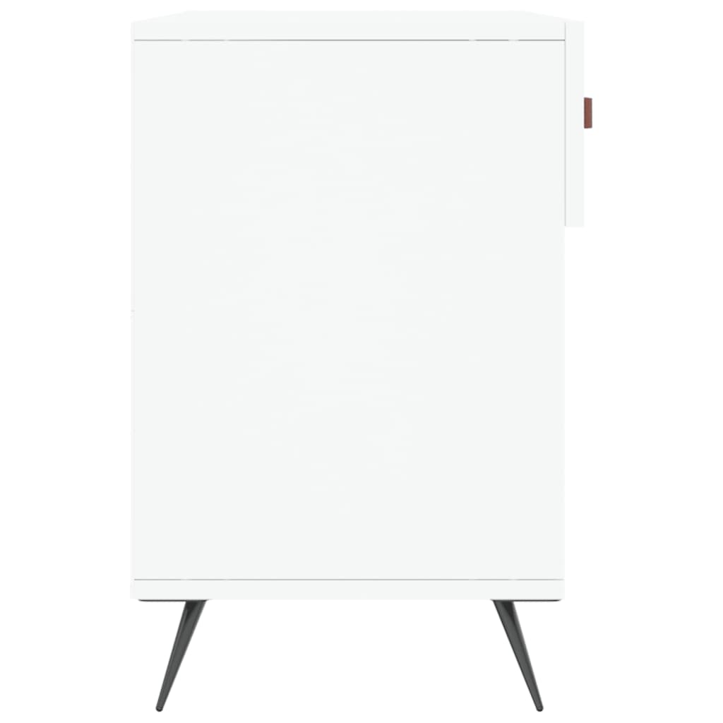 Panca Porta Scarpe Bianca 102x35x55 cm in Legno Multistrato - homemem39