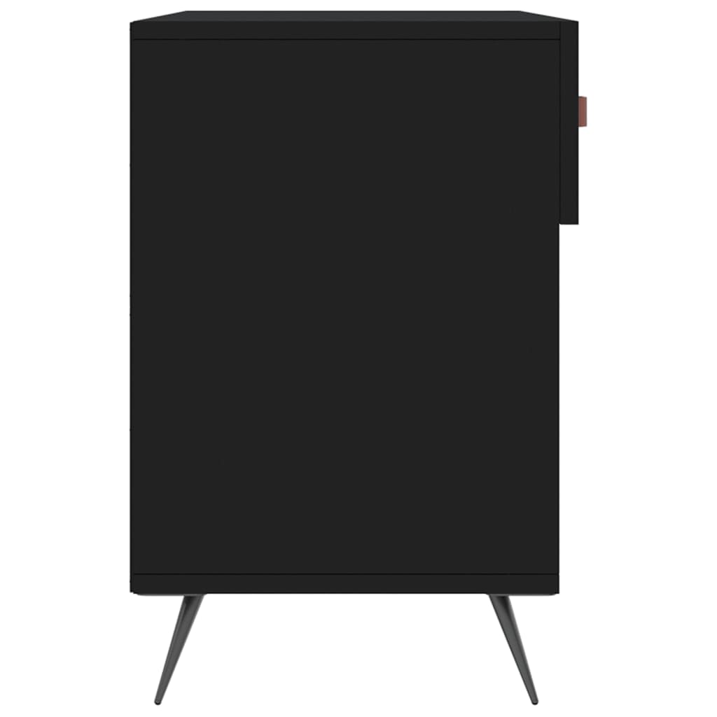 Panca Porta Scarpe Nera 102x35x55 cm in Legno Multistrato - homemem39