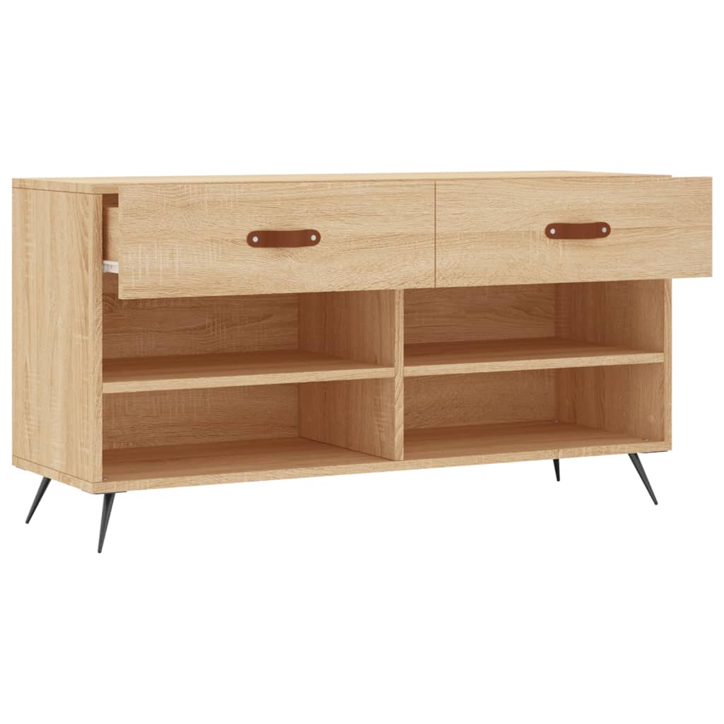 Panca Porta Scarpe Rovere Sonoma 102x35x55 cm Legno Multistrato - homemem39