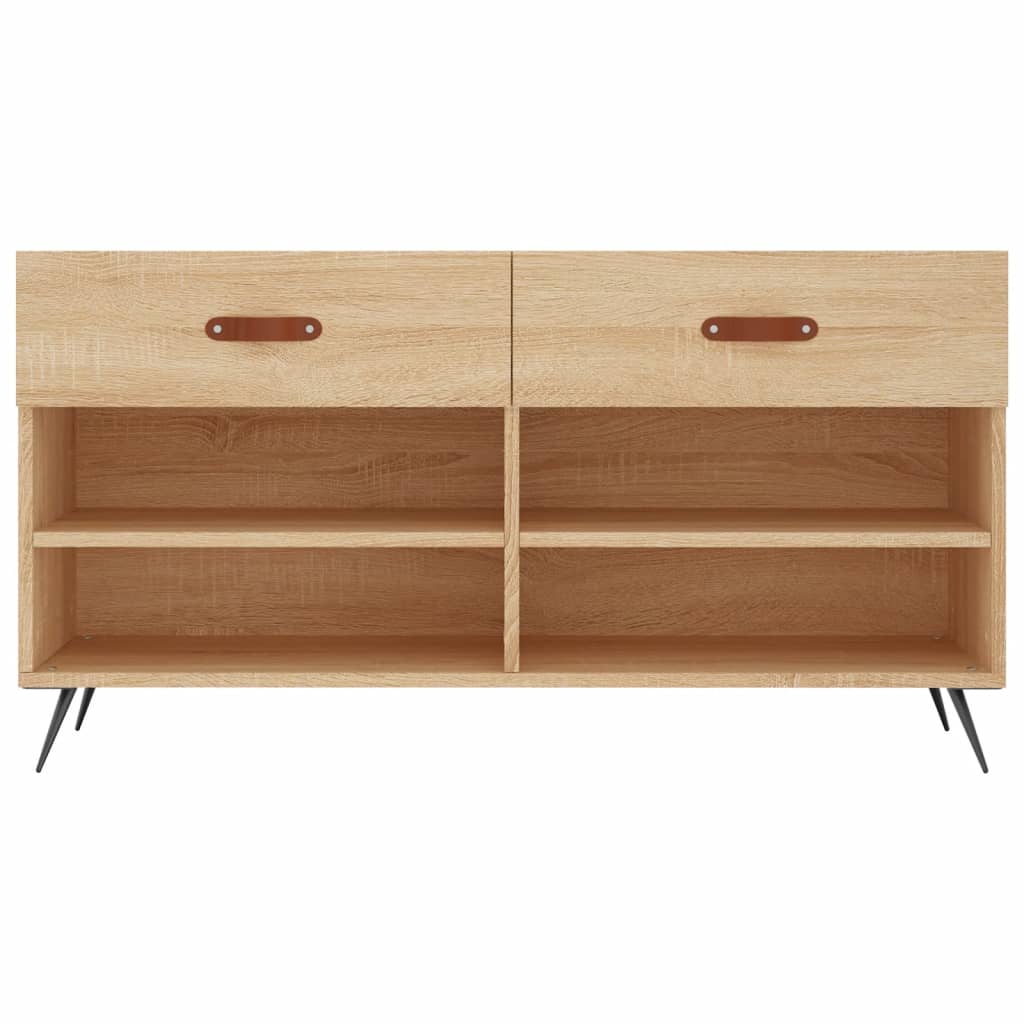 Panca Porta Scarpe Rovere Sonoma 102x35x55 cm Legno Multistrato - homemem39