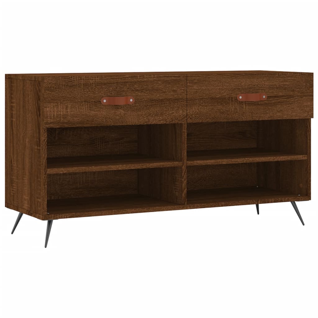 Panca Porta Scarpe Rovere Marrone 102x35x55cm Legno Multistrato - homemem39