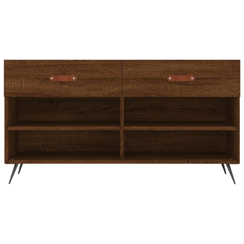 Panca Porta Scarpe Rovere Marrone 102x35x55cm Legno Multistrato - homemem39