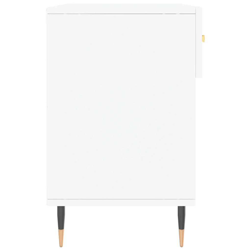 Panca Porta Scarpe Bianca 102x35x55 cm in Legno Multistrato - homemem39