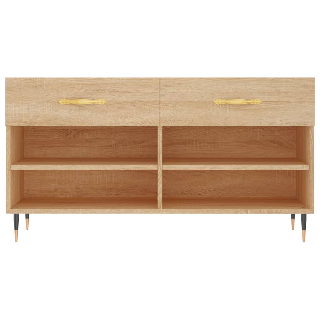 Panca Porta Scarpe Rovere Sonoma 102x35x55 cm Legno Multistrato - homemem39