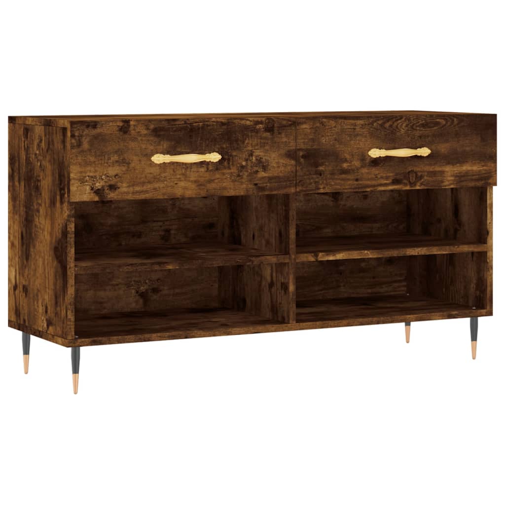Panca Porta Scarpe Rovere Fumo 102x35x55 cm Legno Multistrato - homemem39