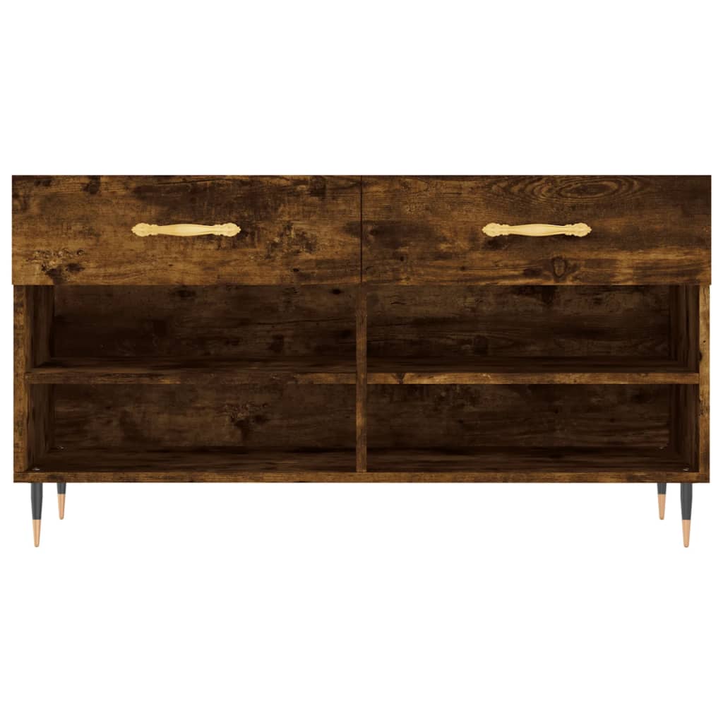 Panca Porta Scarpe Rovere Fumo 102x35x55 cm Legno Multistrato - homemem39