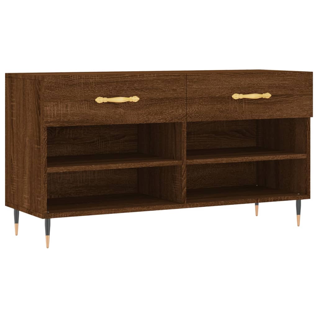 Panca Porta Scarpe Rovere Marrone 102x35x55cm Legno Multistrato - homemem39