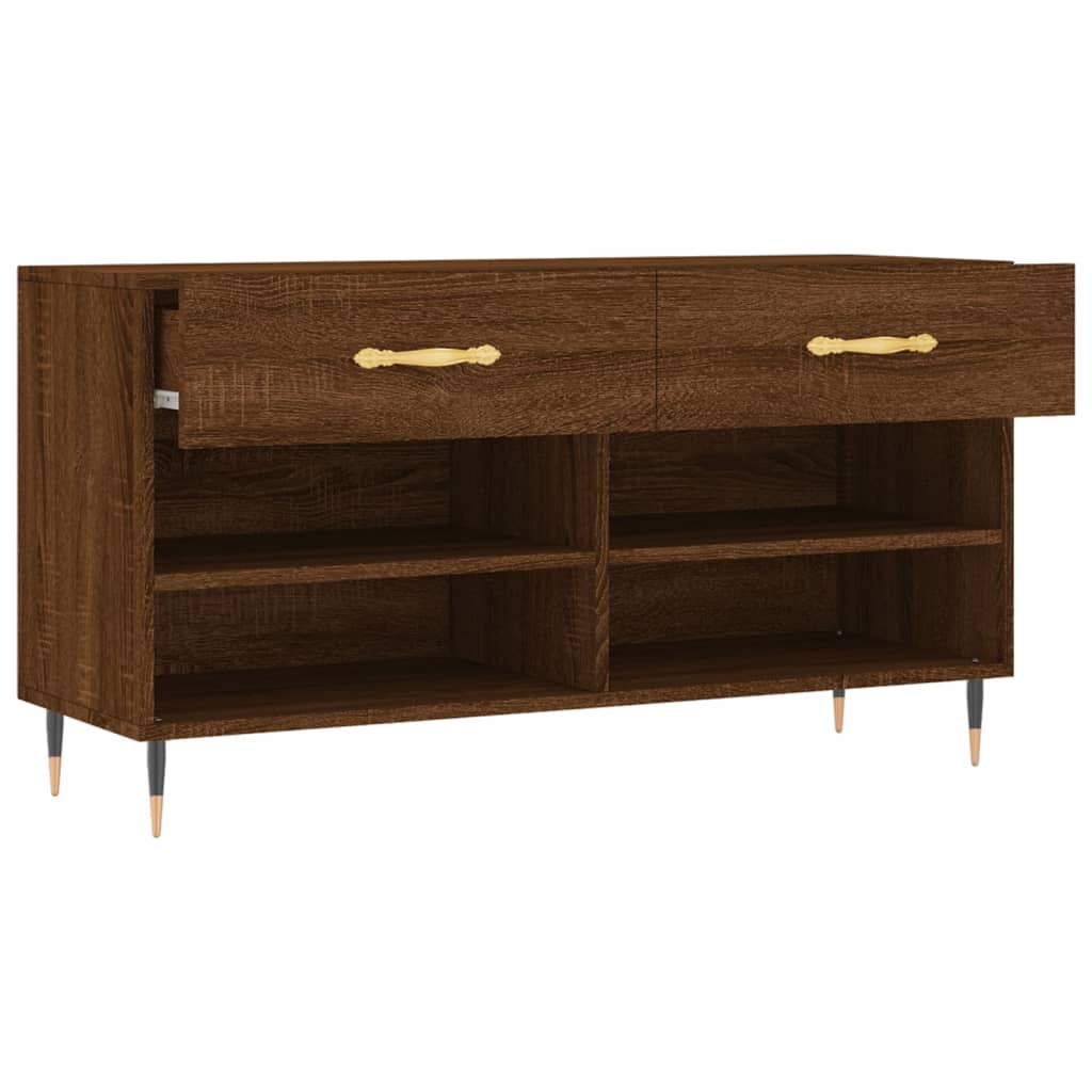 Panca Porta Scarpe Rovere Marrone 102x35x55cm Legno Multistrato - homemem39