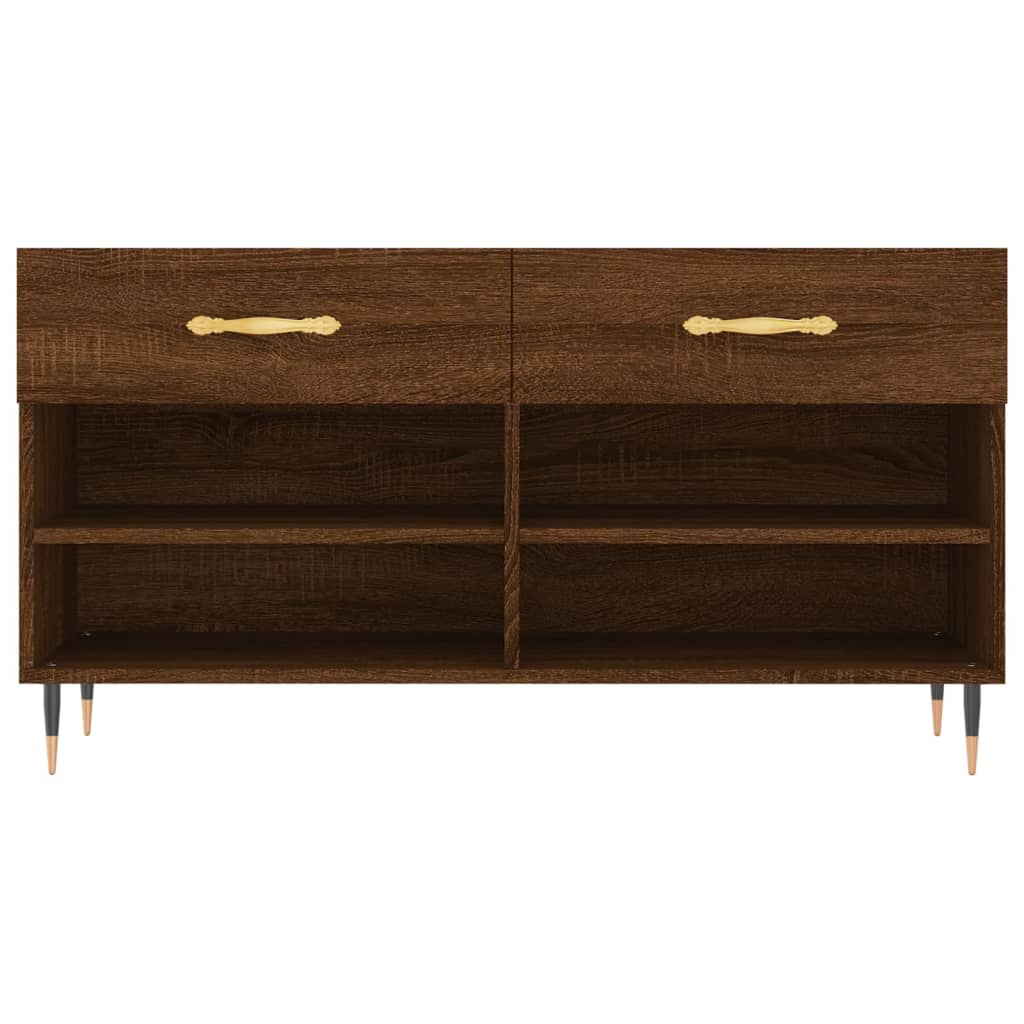 Panca Porta Scarpe Rovere Marrone 102x35x55cm Legno Multistrato - homemem39