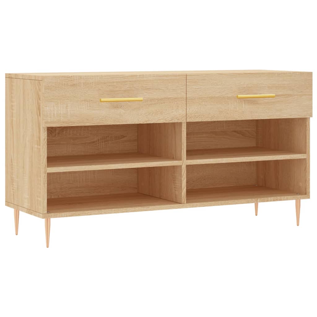 Panca Porta Scarpe Rovere Sonoma 102x35x55 cm Legno Multistrato - homemem39